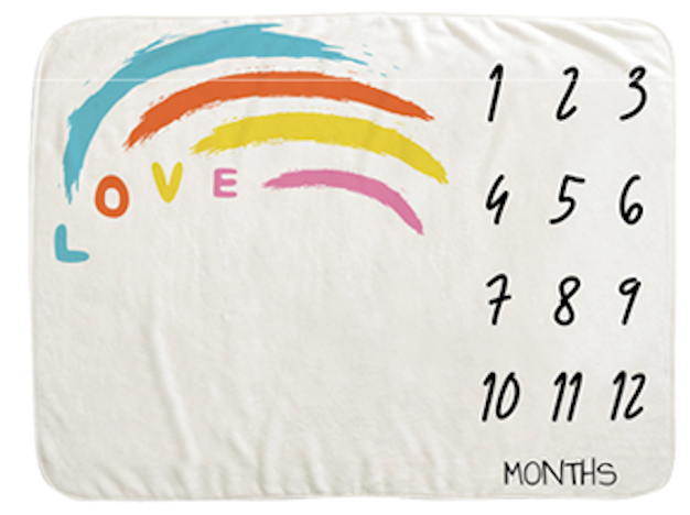 Custom Milestone Baby Blanket Love Rainbow | Myles Print