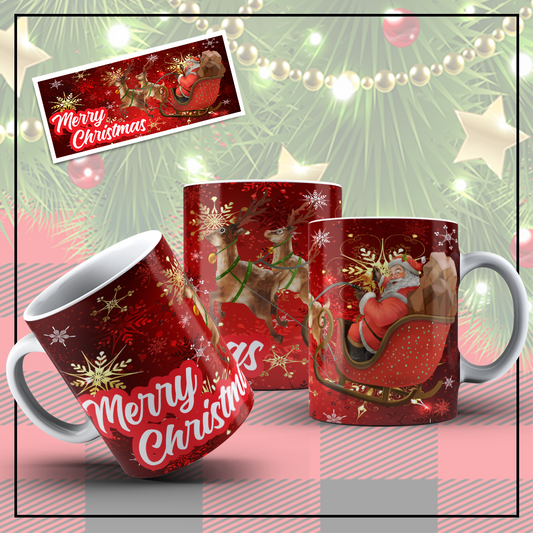 Merry Christmas Santa Sleigh | Myles Print