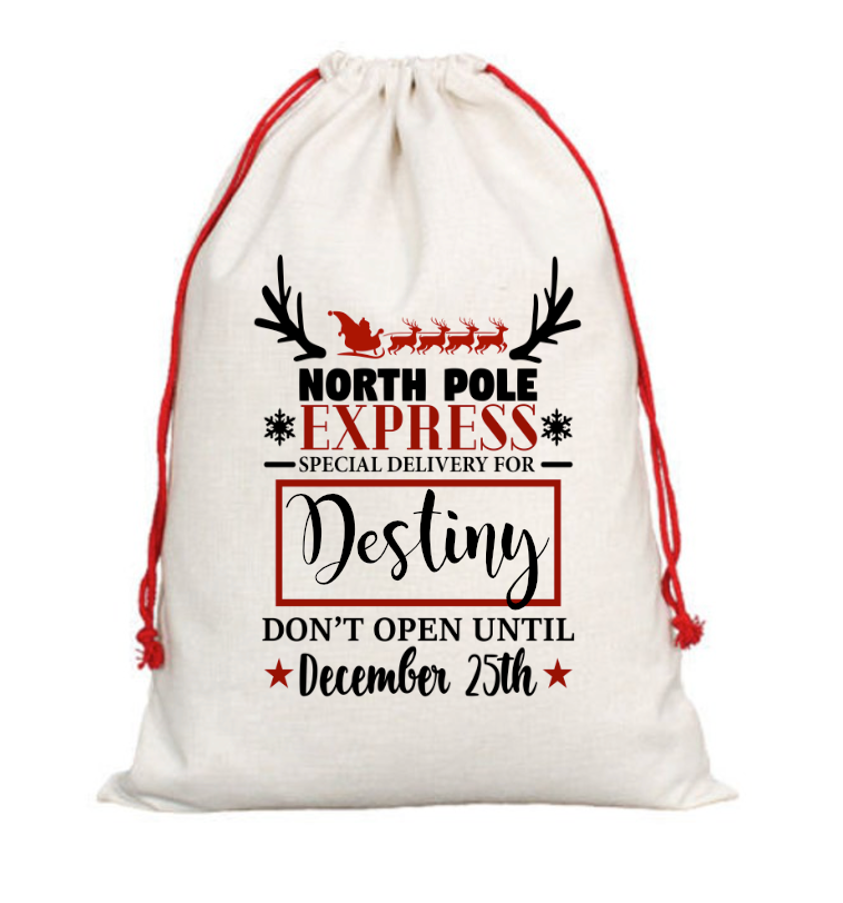 Custom Santa Sack Large 2 Styles | Myles Print