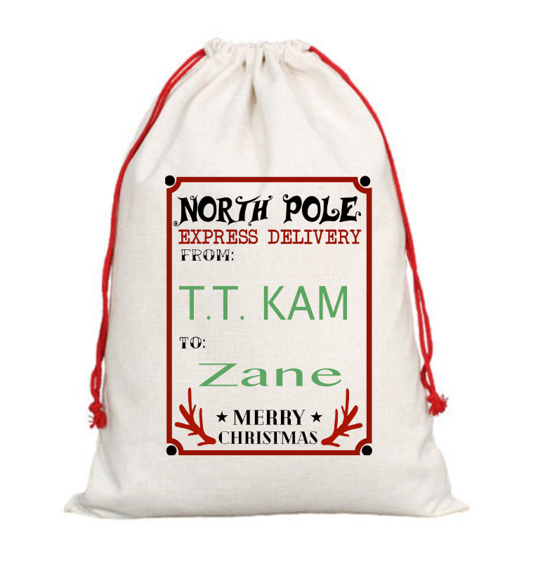 Custom Santa Sack Large 2 Styles | Myles Print