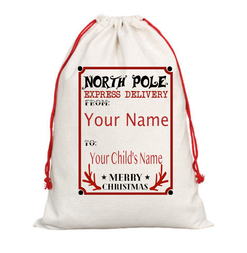 Custom Santa Sack Large 2 Styles | Myles Print