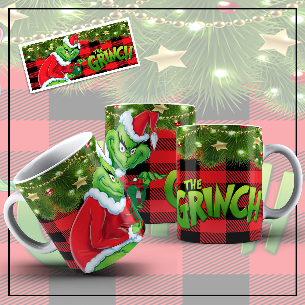 The Grinch Christmas Mug Buffalo Plaid