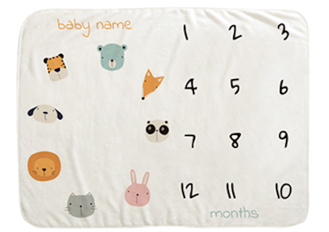 Custom Milestone Baby Blanket Woodland Creatures | Myles Print