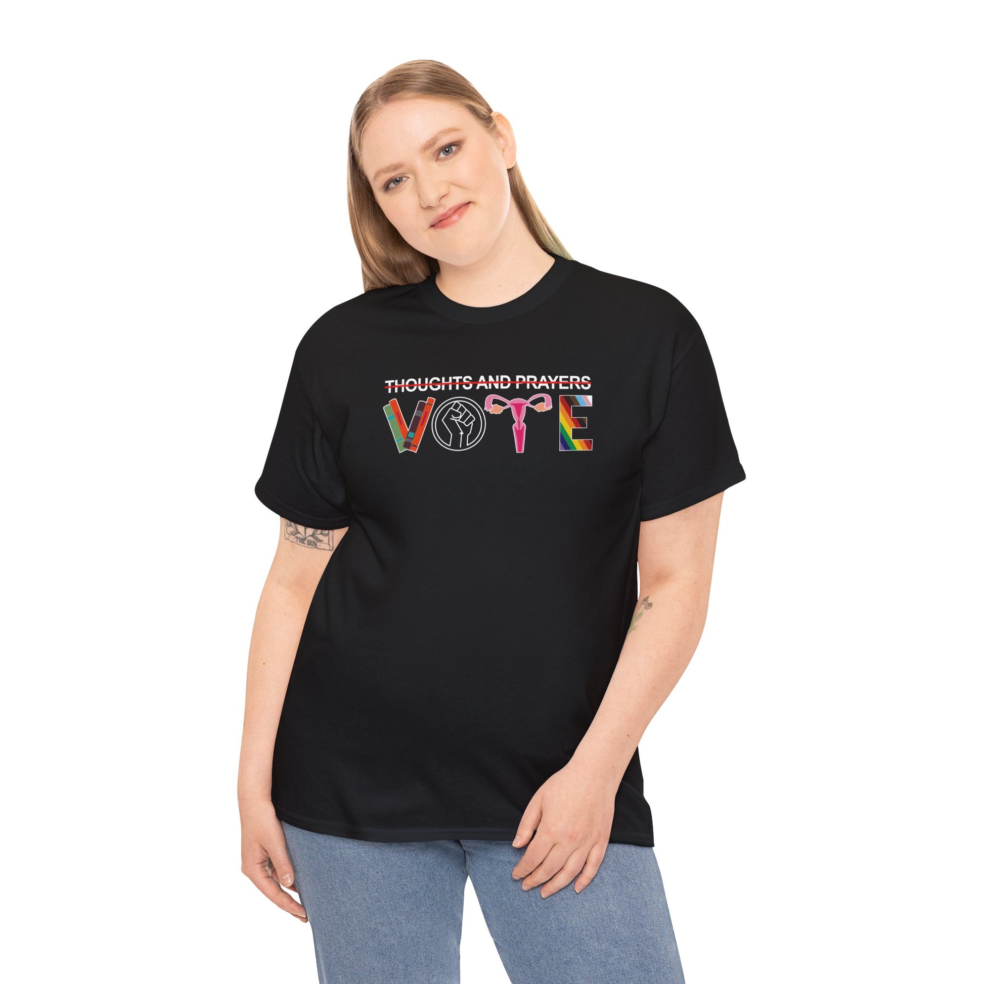 Thoughts and Prayers, No, VOTE! T-Shirt | Myles Print