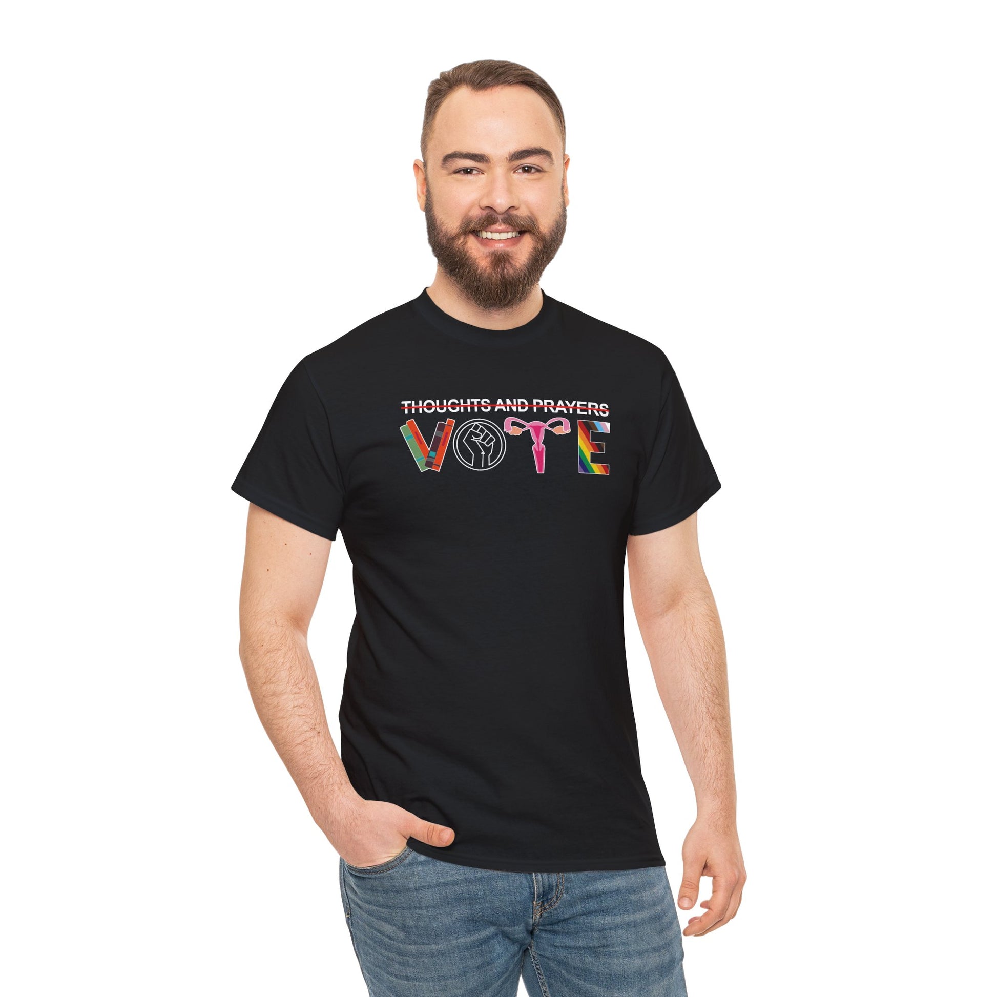 Thoughts and Prayers, No, VOTE! T-Shirt | Myles Print