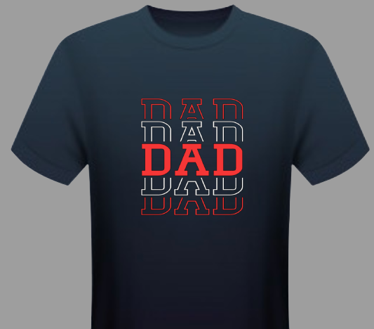 Dad Stacked Font Black Shirt | Myles Print