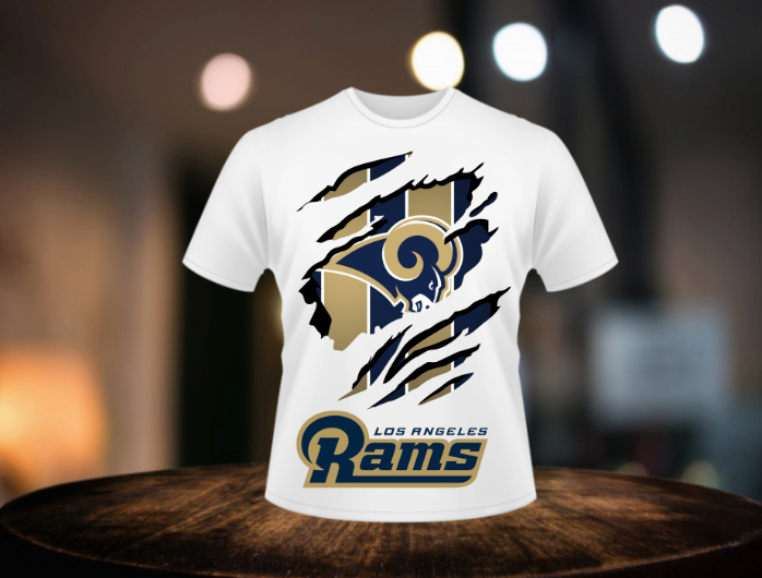 Los Angeles Rams NFL Custom Name And Number All Over Print 3D T-Shirt