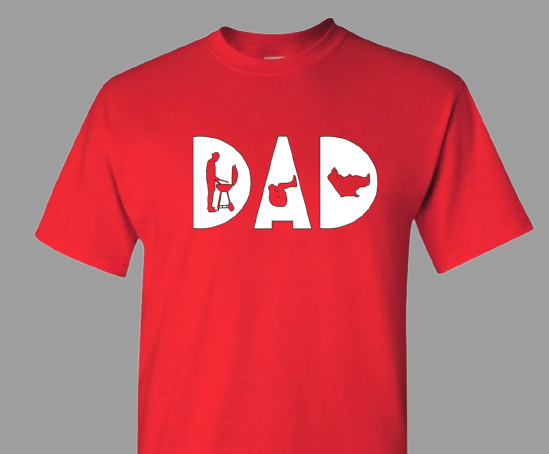 Dad grilling, working out, and lounging shirt (Red) | Myles Print